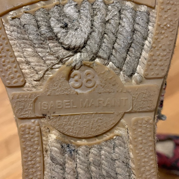 Isabel Marant Étoiles Red Patterned Espadrilles Size 7 - Picture 5 of 5